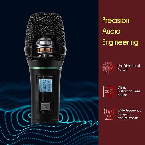 Pyle 8 Channel UHF Wireless Microphone System with 8 Handheld Mics, 300 Ft Range, Rack Mount Receiver for Karaoke, Worship, Schools & Live Events in Kuwait