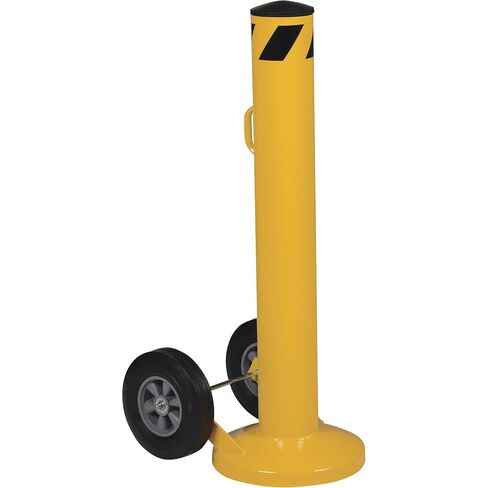 Vestil BOL-MB-42-5.5 Movable Bollard with Wheels, 42" x 5.5", Yellow in Kuwait