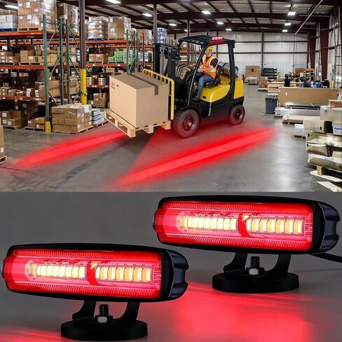 ضوء أمان للرافعة الشوكية LED بقدرة 30 وات - مصباح تحذير لمنطقة الخطر المقاوم للماء IP67، خط مستقيم أحمر فائق السطوع لسلامة المستودعات، امتثال OSHA، تركيب مغناطيسي سهل لمعدات المستودعات (تيار مستمر 12-80 فولت) in Kuwait
