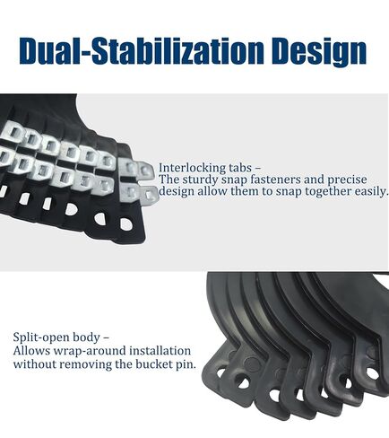 New 5mm Thick Split Bucket Pin Shims Set with Dual Lock Clips & Zip Ties ID40/45/50/55/60/65/70/80mm Spacer Washer for Mini Excavator Bucket Attachment Parts (ID 40mm) in Kuwait
