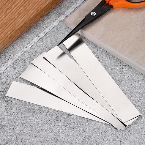 uxcell 5 Pcs Stainless Steel Shim Stock, 1" Width 6" Length 0.05mm Thickness Metal Shims Flat Shims Corrosion Resistant for Leveling, Gap Filler Trim Strip, Silver in Kuwait