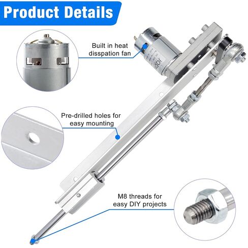 Reciprocating Cycle Linear Actuator Telescopic Motor 24V 160rpm High Torque 30lbs Stroke 1.18in-6in Adjustable,with Upgraded Stand,Suction Cup,Speed Controller (24V150mm160rpm) in Kuwait