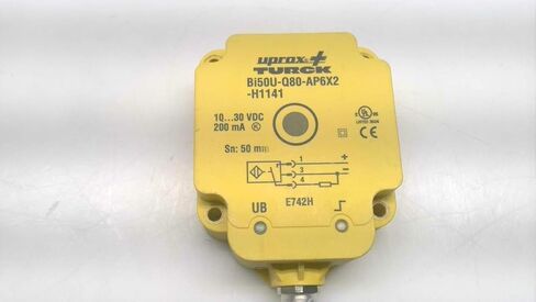 TURCK BI50U-Q80-AP6X2-H1141 (1608940)، 10-30 VDC، 2 LEDs، 4 PIN، نطاق 50 مم، حجم 80 مم، قابل للتضمين، EUROFAST M12 ذكر، حثي، مفتوح بشكل عادي، PNP (مصدر)، مستطيل، مستشعر، قياسي، مستقيم in Kuwait