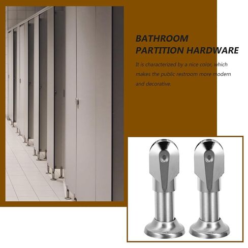 Stainless Steel Restroom Partition Support Foot 10cm 4pcs Set Public Bathroom Partition Fitting Toilet Stall Foot Bracket for Sanitation Fixtures Style in Kuwait