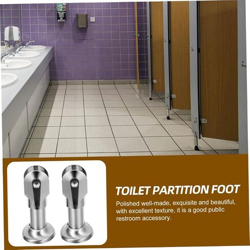 Stainless Steel Restroom Partition Support Foot 10cm 4pcs Set Public Bathroom Partition Fitting Toilet Stall Foot Bracket for Sanitation Fixtures Style in Kuwait