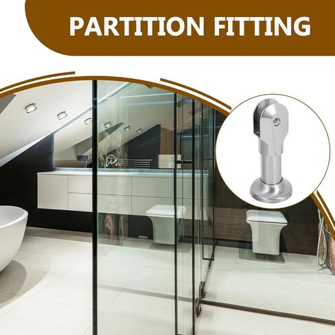 Stainless Steel Restroom Partition Support Foot 10cm 4pcs Set Public Bathroom Partition Fitting Toilet Stall Foot Bracket for Sanitation Fixtures Style in Kuwait