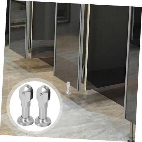 Stainless Steel Restroom Partition Support Foot 10cm 4pcs Set Public Bathroom Partition Fitting Toilet Stall Foot Bracket for Sanitation Fixtures Style in Kuwait