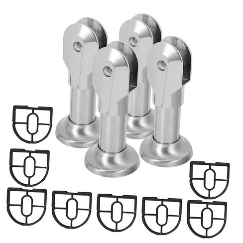 Stainless Steel Restroom Partition Support Foot 10cm 4pcs Set Public Bathroom Partition Fitting Toilet Stall Foot Bracket for Sanitation Fixtures Style in Kuwait
