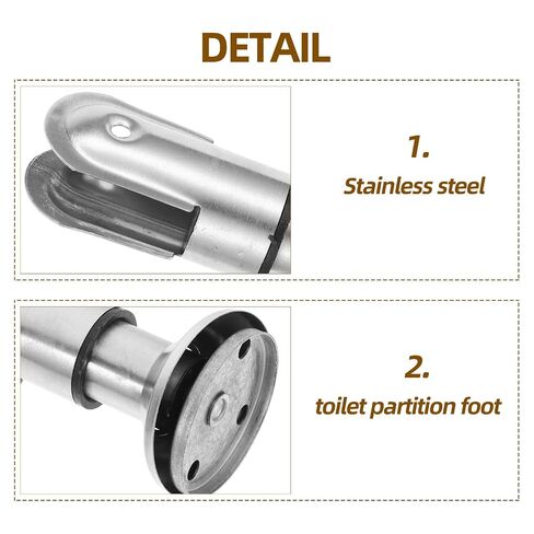 PRETYZOOM 4pcs 304 Stainless Steel Restroom Partition Support Feet Bathroom Partition Bracket Toilet Cubicle Fitting Hardware for Public Restroom Stall Installation in Saudi Arabia