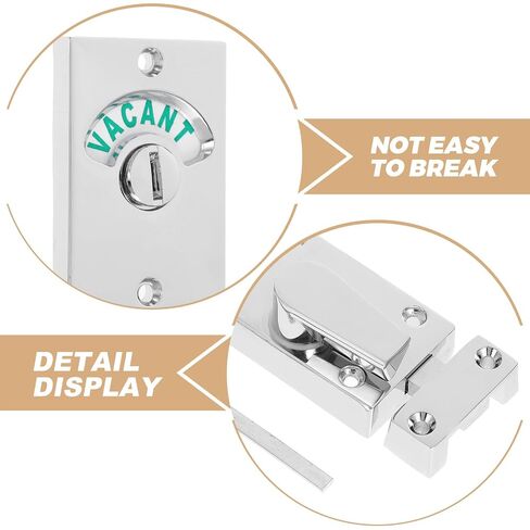 Amosfun Zinc Alloy Public Restroom Door Lock with Occupied Vacancy Indicator, Bathroom Stall Latch Bolt for Toilet Privacy, Sturdy Bathroom Door Lock for Home and Commercial Use in Kuwait