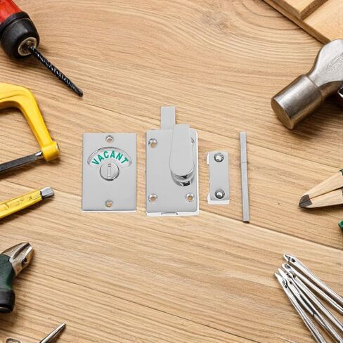Amosfun Zinc Alloy Public Restroom Door Lock with Occupied Vacancy Indicator, Bathroom Stall Latch Bolt for Toilet Privacy, Sturdy Bathroom Door Lock for Home and Commercial Use in Kuwait