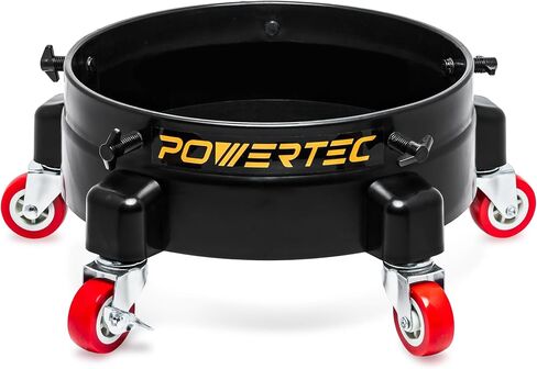 دلو POWERTEC مع عجلات دوارة لدلاء سعة 5 جالون، وأسطوانة عربة دلو سعة 5 جالون مع 3 عجلات قفل، ومشابك لولبية وموصل، مصممة لفاصل الغبار، وغسيل السيارات وتفصيلها (70487) in Kuwait
