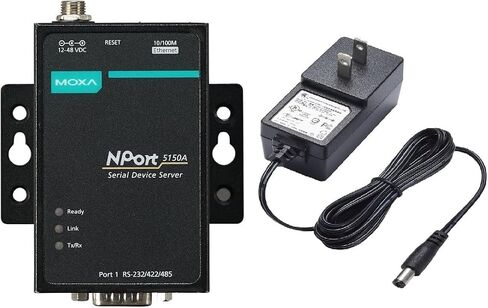 Moxa NPort 5150A/US - 1 Port Device Server, 10/100M Ethernet, RS-232/422/485, DB9 Male (Adapter Included) in Saudi Arabia