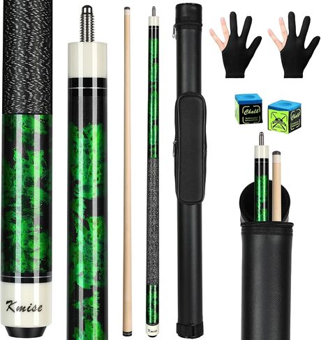 Kmise Professional Pool Cue Stick, 58" Canadian Maple Cue Sticks, Low Deflection Pool Sticks for Adults 21oz, Suitable for Home, Bar and Club in Kuwait