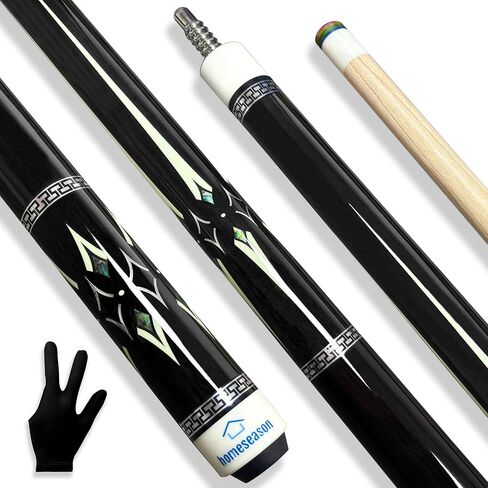 HomeSeason Pool جديلة عصا 58 بوصة 18oz-21oz 12.5mm نصيحة المهنية البلياردو خشب القيقب الكندي 2 قطعة مجموعة العصي العصي in Kuwait
