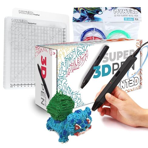 قلم MYNT3D Super 3D + 10 خيوط PLA ملونة + مجموعة حصيرة DesignPad in Kuwait
