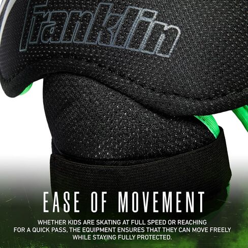 وسادات Franklin Sports Pursuit Ice Hockey Youth + مجموعة معدات - مجموعة معدات حماية كاملة للأطفال - تتضمن واقيات الساق، وسراويل الهوكي، ووسادات الكوع، وقفازات + واقي الصدر - تتضمن حقيبة حمل in Kuwait