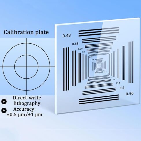 3 * 3 in Camera Lens Transparent Test Board, Microscope Accessory Kit, Improve Image Clarity and Contrast, Accuracy ±0.5um/±1um, for Photography Studios, Scientific Research Laboratories in Kuwait