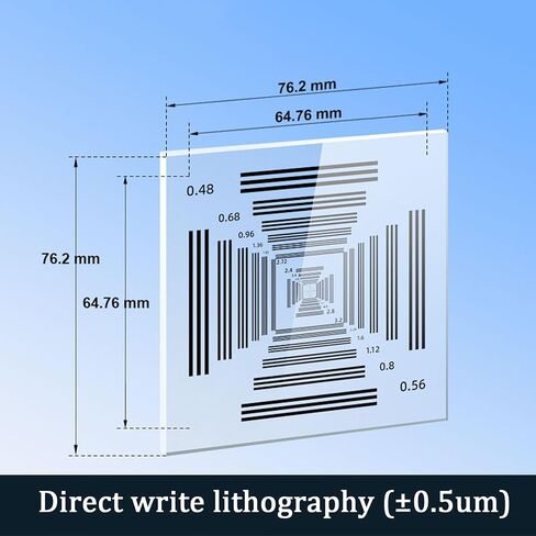 3 * 3 in Camera Lens Transparent Test Board, Microscope Accessory Kit, Improve Image Clarity and Contrast, Accuracy ±0.5um/±1um, for Photography Studios, Scientific Research Laboratories in Kuwait