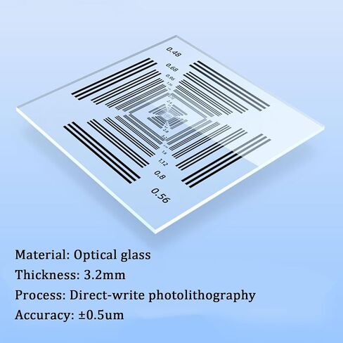 3 * 3 in Camera Lens Transparent Test Board, Microscope Accessory Kit, Improve Image Clarity and Contrast, Accuracy ±0.5um/±1um, for Photography Studios, Scientific Research Laboratories in Kuwait