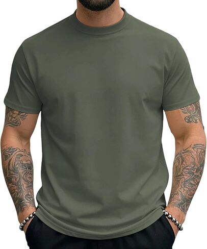 Men's Athletic Workout T-Shirts Moisture Wicking Cooling Running Shirts Short Sleeve Performance Tee for Gym Tennis in Kuwait