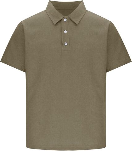 Short Sleeve T Shirts for Men Summer Casual Lapel Golf Shirts Button Up Tees Lightweight Loose Pullover Business Tops in Kuwait