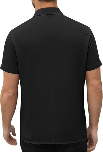 Henley Shirt for Man Short Sleeve V-Neck Tees Button Up Casual Vacation Fashion Basic Beach T-Shirts in Kuwait