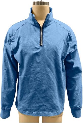 Mens Quarter Zip Pullover Vintage Distressed Stand Collar Polo Denim Sweatshirts Loose Casual Mock Neck Golf Shirts in Kuwait