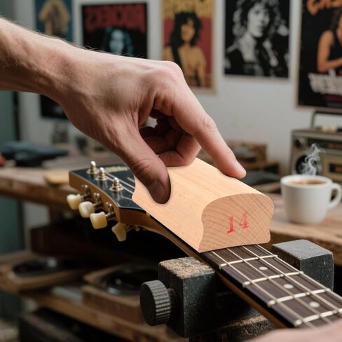 14" Radius Fret Sanding Block for Guitar, Fret Leveling and Fingerboard Shaping Tool, Precision Woodworking for Electric and Acoustic Guitars, Time-Saving Guitar Maintenance Tool in Kuwait