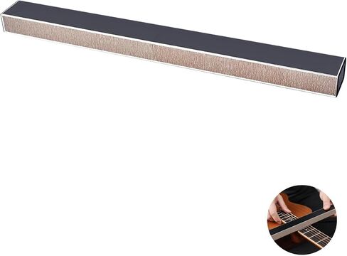 Guitar Fret Leveling Beam, 15.7 in / 40 cm Aluminum Alloy Sanding File Level Bar with 4-Sided Sandpaper, Luthier Repair Tool for Guitars, Stable Rectangular Grip, Easy to Use, Black & Coffee in Kuwait