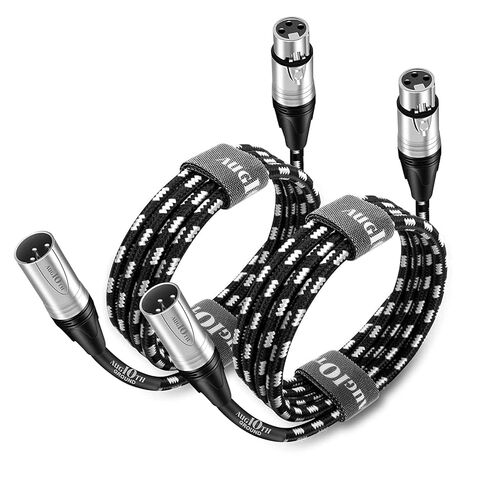 XLR to XLR Pro Mic Cable 10 ft 2 Pack 3 Meter Male to Female XLR Cables 3-pin White Balanced Shielded Microphone Cord for Amplifier Mixer,Speaker Systems,Recording Studio in Kuwait