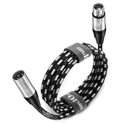 كابل XLR إلى XLR Pro Mic بطول 10 أقدام وحزمتين بطول 3 أمتار ذكر إلى أنثى كابلات XLR سلك ميكروفون محمي أبيض متوازن بثلاثة دبابيس لخلاط مكبر الصوت وأنظمة السماعات واستوديو التسجيل in Kuwait