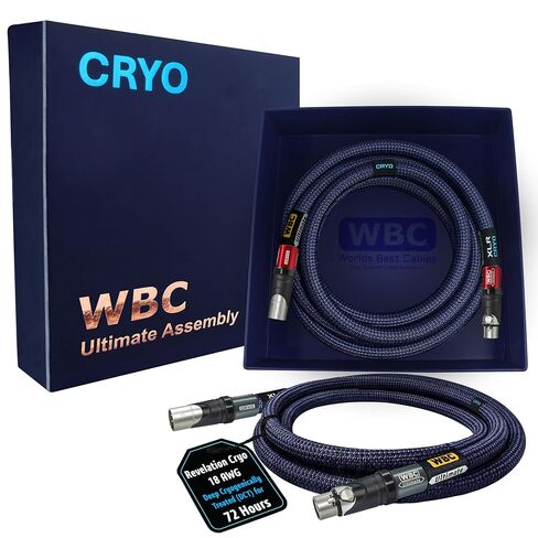 WORLDS BEST CABLES 6 Foot Ultimate - Revelation CRYO – 18 AWG - Ultra-Pure OFC – Ultra-Low-Capacitance (6.8pF/ft) - Premium Audiophile XLR Cable [72-Hr Cryo Treated] in Kuwait