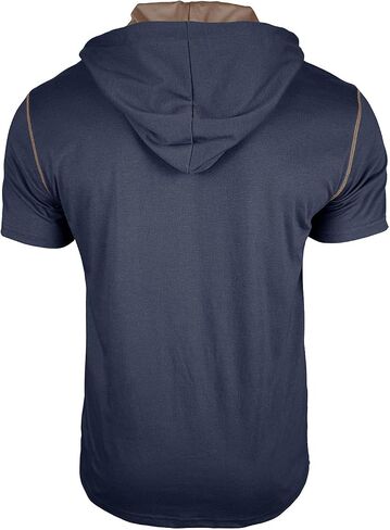 Mens Hoodies Short Sleeve Tee Shirt Trendy Button Up Loose Blouses Summer Casual Streetwear Tshirts with Pocket in Kuwait