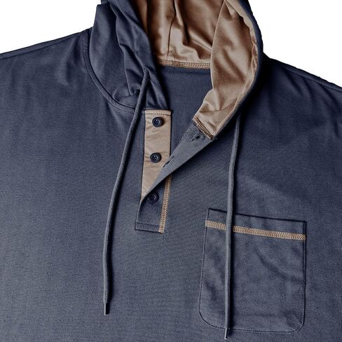 Mens Hoodies Short Sleeve Tee Shirt Trendy Button Up Loose Blouses Summer Casual Streetwear Tshirts with Pocket in Kuwait