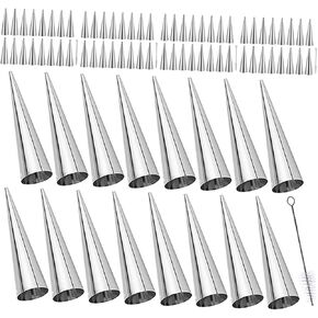 80pcs Stainless Steel Cream Horn Molds Baking Cones with Comfortable Grip and Smooth Edges, Conical Pastry Horns for Baking Croissants with Cleaning Brushes, for Home Bakers in Kuwait