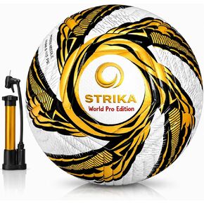 كرة القدم STRIKA مقاس 5 و4 - أداء احترافي على مستوى العالم، تصميم سلس مرتبط بالحرارة، تحكم حقيقي في الطيران، تدريب داخلي وخارجي وكرة ألعاب، تتضمن مضخة in Kuwait