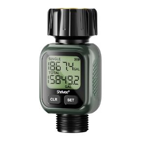 Water Flow Meter, ±5% Accuracy, Brass Inlet Metal Thread, 4 Measure Modes, Gallon/Liter Consumption & Flow Rate for Garden Hose, Lawn Sprinkler, RV Water Tank Filling, Nozzle Sprayer in Kuwait