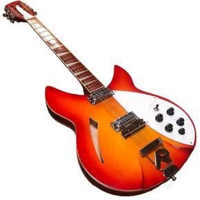 In stock, Rickenbacker 360 tomato fried egg color, 12 string semi hollow electric guitar, wholesale and retail. in Saudi Arabia