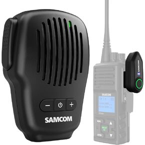 SAMCOM Wireless PTT Microphone Bluetooth Speaker Mic for Walkie Talkie | IP67 Waterproof Noise Reduce with 2-Pin K Prong Dongle 3.5m Audio 10 Hours Work with 2 Pin FPCN30A FPCN10A Radios and Phone in Kuwait