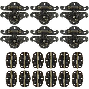 12 Pcs Jewelry Box Hinges with 6 Pcs Jewelry Box Latch Antique Bronze Small Hinges for Wooden Box in Kuwait