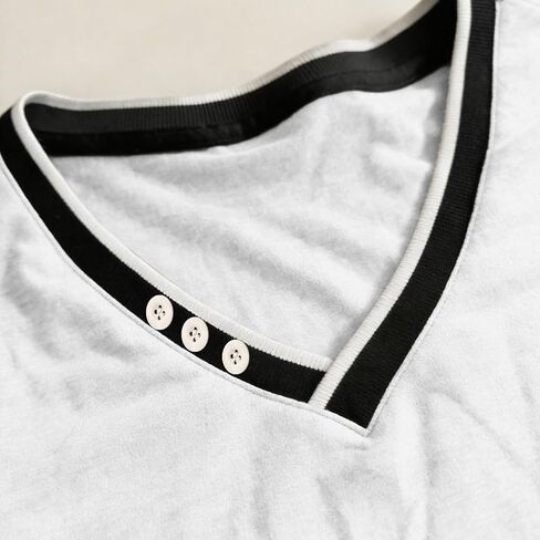V Neck Basic Short Sleeve Shirt for Mens Solid Color Casual Blouses Tops Summer Holiday Streetwear Tshirts in Kuwait