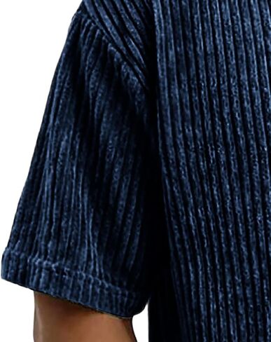 Mens Henley Shirts Long Sleeve Textured Casual Classic Button V Neck T-Shirt Ribbed Lightweight Pullover Tees Tops in Kuwait