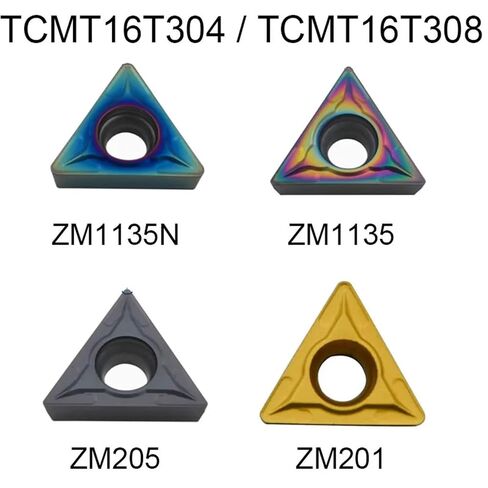 10 قطعة TCMT16T304/TCMT16T308 إدراجات كربيد، أداة تحول قابلة للفهرسة لمخارط CNC، الفولاذ والفولاذ المقاوم للصدأ (TCMT16T308، ZM1135N) in Kuwait