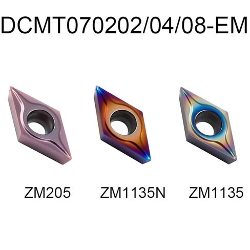 10 قطعة DCMT070202/070204/070208-EM إدراجات كربيد ، أداة تحول CNC قابلة للفهرسة للفولاذ المقاوم للصدأ (DCMT070202 EM ، ZM205) in Kuwait