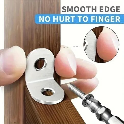 10Set الفولاذ المقاوم للصدأ على شكل حرف L رمز الزاوية مع مسامير 90 درجة ركيزة زاوية الحق الأثاث موصل مستقر الملحقات in Saudi Arabia