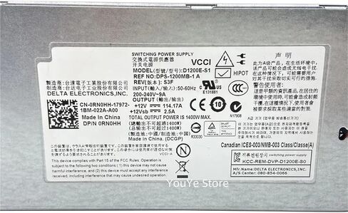 1 قطعة ل C6220 12V 114.17A 1400W خادم امدادات الطاقة D1200E-S1 DPS-1200MB-1A CN-0RN0HH 0RN0HH RN0HH 0GJJRR GJJRR in Kuwait