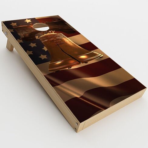 Skin Decal Vinyl Wrap for Cornhole Game Board Bag Toss (2xpcs.) Skins Stickers Cover/Liberty Bell America Strong in Kuwait