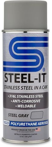 Steel-It 1002D بولي يوريثين أيروسول، طلاءات طلاء صناعية، قابلة للحام، سهلة الاستخدام - رمادي فولاذي (6 عبوات) in Kuwait