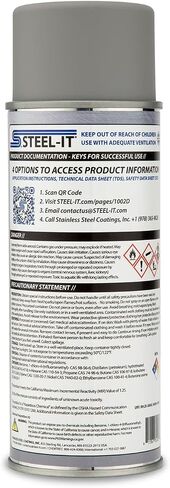 Steel-It 1002D بولي يوريثين أيروسول، طلاءات طلاء صناعية، قابلة للحام، سهلة الاستخدام - رمادي فولاذي (6 عبوات) in Kuwait